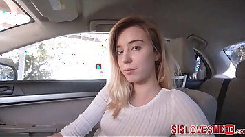 Hot Blonde Teen Stepsister Fucked By Brother In His Car
