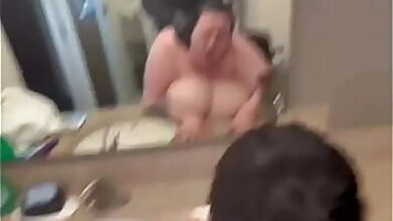 Fucking my BBW step sister in the bathroom while mom is at work